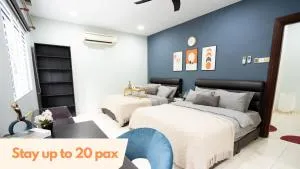 Spacious 5 Bedroom Holiday Home Perfect for Gatherings BBQs Rumah Holiday Big 5BR House for 20 Guests - Ideal for Family Celebrations 宽敞整栋别墅 5 间大房间 20人 家庭聚会 生日派对 烧烤聚会 - Kampong Simpang Tiga