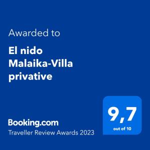 El nido Malaika-Villa privative