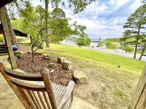 Lake view queen Guest Room with two queens, sleeper sofa and deck overlooking Lake Ouachita, Hotel Room - Boles