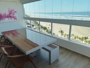 Apartamento Praia Grande Novo Frente Mar Pé na Areia - Vila Balneária
