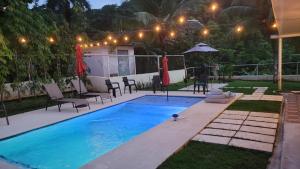 oasis with pool near Panama Canal