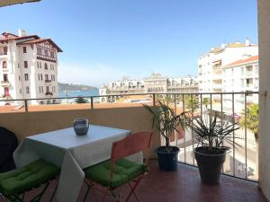 Appartements Hendaye plage charmant studio 2pers avec grande terrasse vue mer : photos des chambres