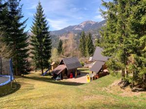 Dwarfs cabin overlooking Julian Alps near Bled