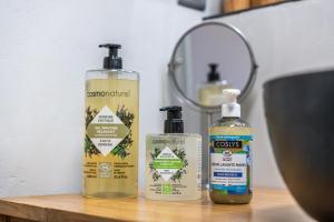 Appartements L'Odyssee provencale, un duplex de charme de 2 chambres au pied du village medieval de Bormes-les-Mimosas, offrant des prestations haut de gamme et une superbe vue sur le Massif des Maures : photos des chambres