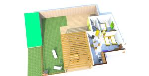 Apartment mit 1 Schlafzimmer, Terrasse und Meerblick
