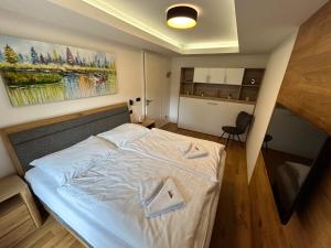 Luxusní apartmán GRAND v centru Harrachova se saunou, wallboxem EV, parkováním zdarma, s velkým balkonem a výhledem na Čertovu horu, sjezdovku a skokanské můstky