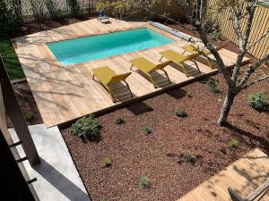 Maisons de vacances La Ganivelle, belle maison avec piscine chauffee : photos des chambres