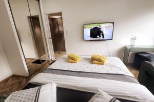 Appartements AOG PRESTIGE logement neuf avec SPA et ecran de cinema en rez de jardin : photos des chambres