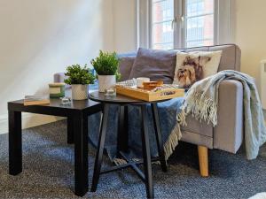 Spacious room with sofa