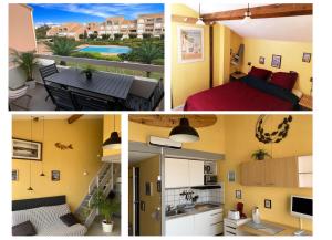 Appartements Appt T2, Piscine, la Plage a 130m! Parking prive clos, Lave-linge, Lave-vaisselle, Draps, Linge et Menage inclus! : photos des chambres