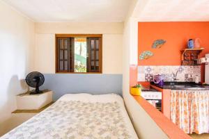 chalé com cozinha vista mar fartura