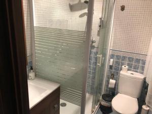 Apartamento estudio de 50m2, todo exterior y con patio, ideal para parejas, familias con niños pequeños y para hospedajes de largas estancias, con techo abuhardillado y una de las mejores vistas de Toledo