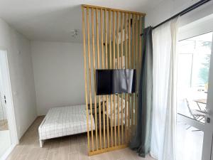 Modern studio overlooking downtown