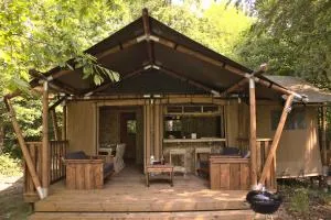 Luxury Safari Tent with Hot Tub in Ancient Woodland - Acton Scott