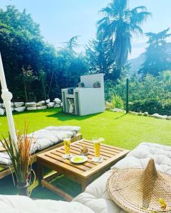 Villa Palmire, large terrace with jacuzzi available