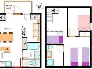 Duplex pour 8 pers avec balcon et wifi au pied des pistes - FR-1-508-79