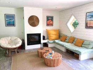 Maisons de vacances BEACH HOUSE DE CHARME A MESSANGES. LA MAISON BLEUE : photos des chambres