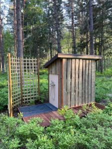 Mugavustega majake mereäärses männikus.