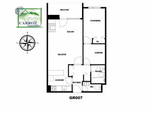 GR007 - 2 Pièces 56 pers centre Carroz