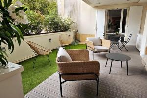 Arcarêve - Grand Studio Deluxe avec terrasse, jardin et accès plage