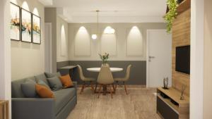 Apartamento 1604 no Bosque com um quarto, sala, cozinha completa, uma vaga de garagem, lazer e portaria 24h