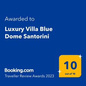 Luxury Villa Blue Dome Santorini