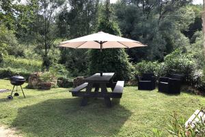 Maisons de vacances Les Gites du Fraysse, au paradis des oiseaux : Chambre Double - Vue sur Parc