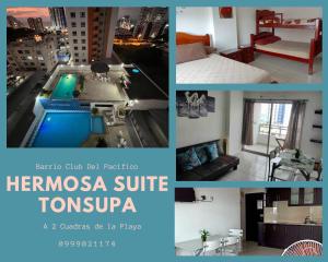 Linda Suite Tonsupa 2 cuadras del mar 2 piscinas Av. Club del Pacifico