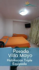 Habitación Triple Equipada, Posada Villa Mayo a 5 minutos de Playa Parguito - La Galera