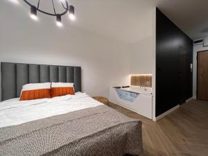 Gold Sleep apartament we Wrocławiu z prywatnym jacuzzi i dużym łóżkiem