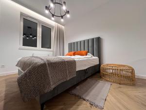 Gold Sleep apartament we Wrocławiu z prywatnym jacuzzi i dużym łóżkiem