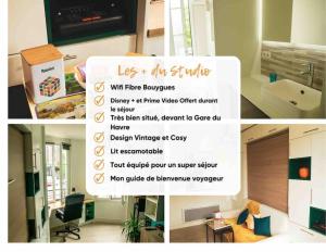 Appartements L'Escale - Annee70 - Cosy - Gare Le Havre - lesvoyagescolores : photos des chambres