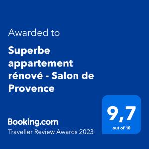Appartements Superbe appartement renove - Salon de Provence : Appartement 2 Chambres