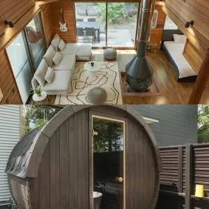 Fandina細原,北欧サウナと露天風呂を満喫,ルクルーゼの鍋と食器で統一されたカジュアルヴィラ - 长野原