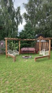 Odpoczywajka domek brzozowy z balią i sauną