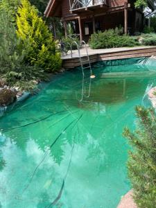 Rustic private Cabin in woods w Sauna & Pool