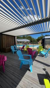 Chalets Chalet la landaise en bord du lac de Peyre a Labouheyre : photos des chambres