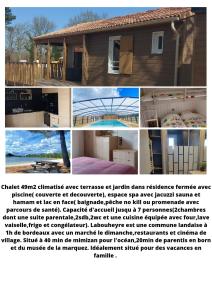 Chalets Chalet la landaise en bord du lac de Peyre a Labouheyre : photos des chambres