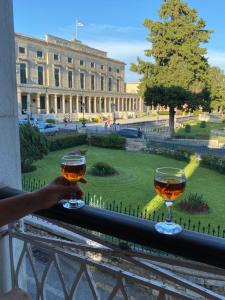 Palazzo Luxury Suite - View to Liston square & Old Fortress of Corfu old town