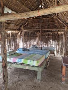 Cabañas tradicionales en isla Aroma San blas