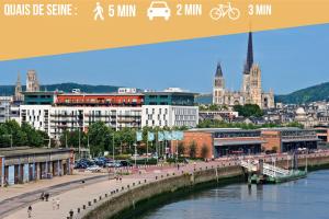 Appartements Rouen : Vue panoramique sur la seine avec parking : photos des chambres