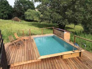 Maisons de vacances Maison ronde atypique en bois : photos des chambres