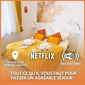 Promenade d'Automne - Netflix & Wifi - Climatisation- Parking Gratuit - check-in 24H24 - Emplacement Vélos - GoodMarning - 勒河畔的圣马丁