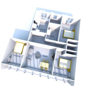 Appartements LeSaumurTranquille - Les VioIettes : Appartement 3 Chambres