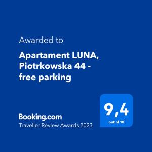 Apartament LUNA, Piotrkowska 44 - free parking
