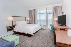 King Studio Suite with Roll-In Shower and Balcony - Mobility Access room in Hampton Inn & Suites Panama City Beach-Beachfront