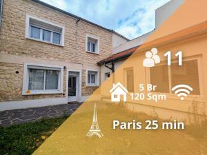 Maisons de vacances Spacieuse maison avec jardin, proche de Paris : Maison 5 Chambres