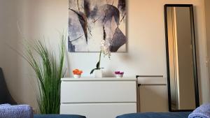 Bedroom with shared bathroom and swimming pool