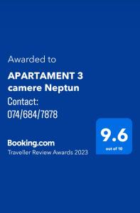 APARTAMENT 3 camere Neptun