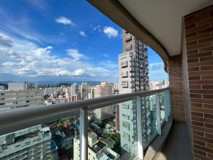 Estanconfor Santos Vista Mar com AC, Garagem, alto 23º andar